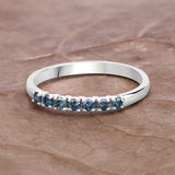 0.22 Carat Genuine Blue Diamond 14K White Gold Ring (I1-I2)