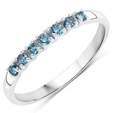 0.22 Carat Genuine Blue Diamond 14K White Gold Ring (I1-I2)