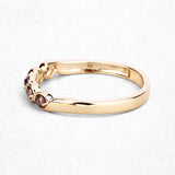 0.19 Carat Genuine Champagne Diamond 14K Yellow Gold Ring (I1-I2)