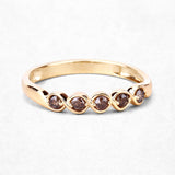 0.19 Carat Genuine Champagne Diamond 14K Yellow Gold Ring (I1-I2)