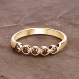 0.19 Carat Genuine Champagne Diamond 14K Yellow Gold Ring (I1-I2)