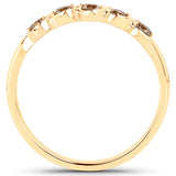 0.19 Carat Genuine Champagne Diamond 14K Yellow Gold Ring (I1-I2)
