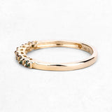 0.16 Carat Genuine Green Diamond 14K Yellow Gold Ring (I1-I2)