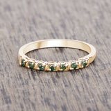 0.16 Carat Genuine Green Diamond 14K Yellow Gold Ring (I1-I2)