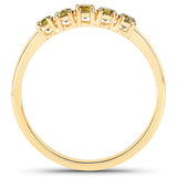 0.46 Carat Genuine Yellow Diamond 14K Yellow Gold Ring (I1-I2)