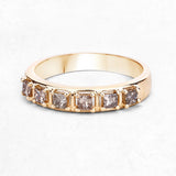 0.49 Carat Genuine Champagne Diamond 14K Yellow Gold Ring (I1-I2)