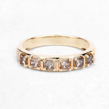 0.49 Carat Genuine Champagne Diamond 14K Yellow Gold Ring (I1-I2)