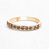 0.45 Carat Genuine Champagne Diamond 14K Yellow Gold Ring (I1-I2)