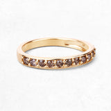 0.45 Carat Genuine Champagne Diamond 14K Yellow Gold Ring (I1-I2)