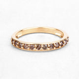 0.45 Carat Genuine Champagne Diamond 14K Yellow Gold Ring (I1-I2)