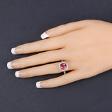 2.71 Carat Genuine Royal Pink Tourmaline and White Diamond 14K Yellow Gold Ring