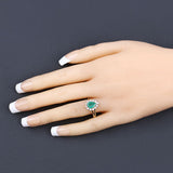 1.22 Carat Genuine Zambian Emerald and White Diamond 10K Yellow Gold Ring