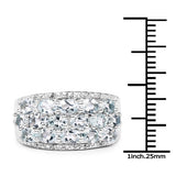 2.44 Carat Genuine Aquamarine & White Topaz .925 Sterling Silver Ring