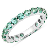2.00 Carat Genuine Zambian Emerald 14K White Gold Ring