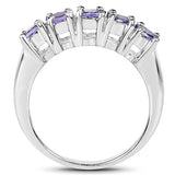 0.85 Carat Genuine Tanzanite .925 Sterling Silver Ring