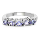 0.85 Carat Genuine Tanzanite .925 Sterling Silver Ring