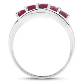 1.30 Carat Genuine Ruby .925 Sterling Silver Ring