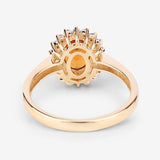 1.87 Carat Genuine Spessartite Garnet and White Diamond 14K Yellow Gold Ring