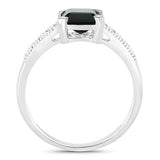 1.91 Carat Genuine Green Tourmaline and White Diamond 14K White Gold Ring