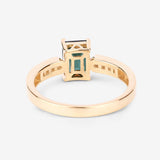 1.19 Carat Genuine Green Tourmaline and White Diamond 14K Yellow Gold Ring