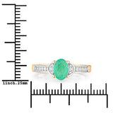 0.82 Carat Genuine Zambian Emerald and White Diamond 10K Yellow Gold Ring