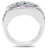 4.28 Carat Genuine Multi Stone .925 Sterling Silver Ring