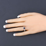 0.89 Carat Genuine Blue Sapphire and White Diamond 10K White Gold Ring