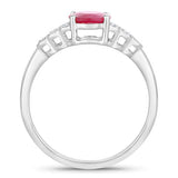 1.52 Carat Genuine Ruby and White Diamond 14K White Gold Ring