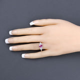 1.52 Carat Genuine Ruby and White Diamond 14K White Gold Ring