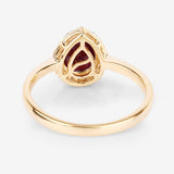 1.30 Carat Genuine Ruby and White Diamond 14K Yellow Gold Ring