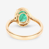 1.92 Carat Genuine Zambian Emerald and White Diamond 14K Yellow Gold Ring