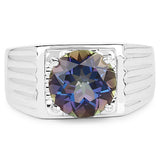 4.75 Carat Genuine Mystic Topaz .925 Sterling Silver Ring