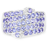 1.58 Carat Genuine Tanzanite .925 Sterling Silver Ring