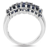 2.70 Carat Genuine Blue Sapphire .925 Sterling Silver Ring