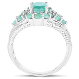 2.13 Carat Genuine Emerald .925 Sterling Silver Ring