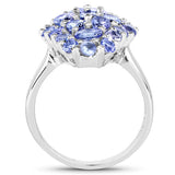 2.79 Carat Genuine Tanzanite .925 Sterling Silver Ring