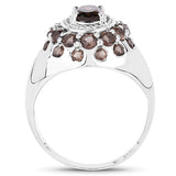 1.90 Carat Genuine Smoky Quartz .925 Sterling Silver Ring