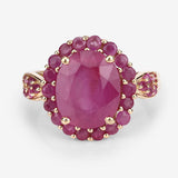 5.09 Carat Glass Filled Ruby and Ruby .925 Sterling Silver Ring