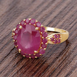 5.09 Carat Glass Filled Ruby and Ruby .925 Sterling Silver Ring