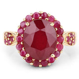 5.09 Carat Glass Filled Ruby and Ruby .925 Sterling Silver Ring