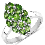 1.28 Carat Genuine Chrome Diopside .925 Sterling Silver Ring