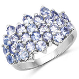 2.80 Carat Genuine Tanzanite .925 Sterling Silver Ring