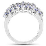 2.80 Carat Genuine Tanzanite .925 Sterling Silver Ring