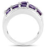 2.80 Carat Genuine Amethyst .925 Sterling Silver Ring