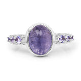 3.82 Carat Genuine Tanzanite .925 Sterling Silver Ring