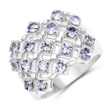 1.53 Carat Genuine Tanzanite .925 Sterling Silver Ring