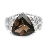 6.91 Carat Genuine Smoky Quartz .925 Sterling Silver Ring