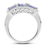 1.32 Carat Genuine Tanzanite .925 Sterling Silver Ring