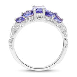 1.63 Carat Genuine Tanzanite .925 Sterling Silver Ring