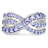 1.49 Carat Genuine Tanzanite .925 Sterling Silver Ring